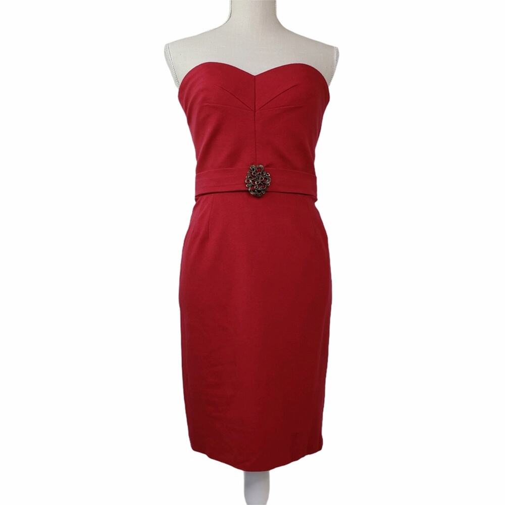 Trina Turk Ponte Cora Strapless Sheath Dress  NEW